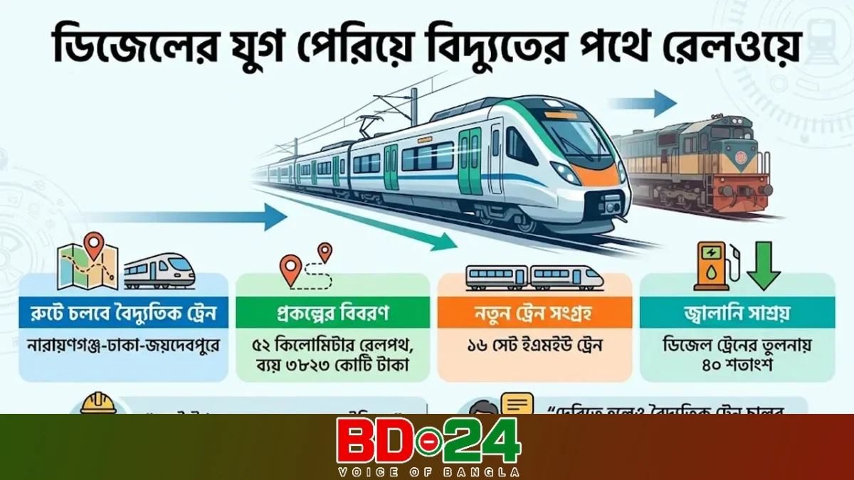 নারায়ণগঞ্জ-ঢাকা-জয়দেবপুরে চালু হচ্ছে বৈদ্যুতিক ট্রেন